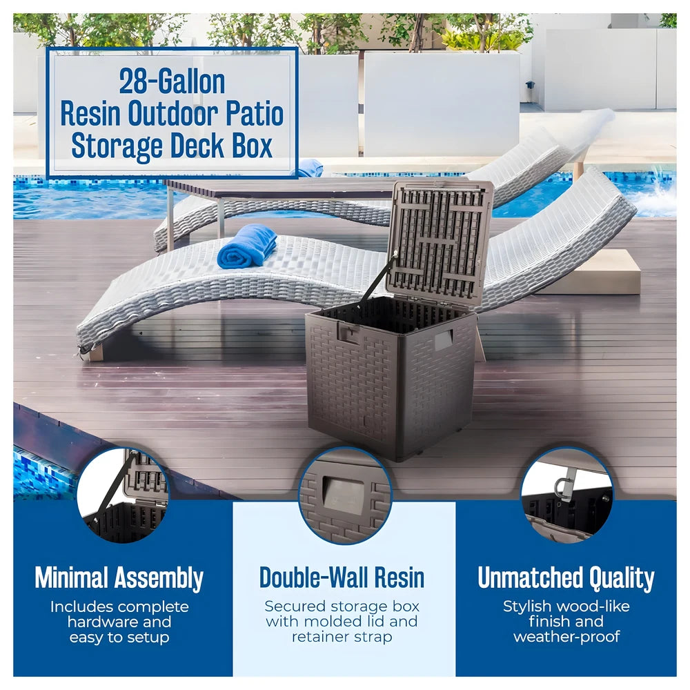 Resin Wicker Deck Box 106L