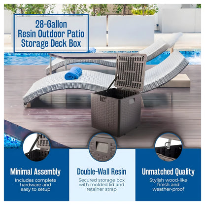 Resin Wicker Deck Box 106L