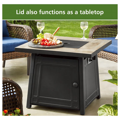 30" Square Gas Fire Pit Table - Mainstays