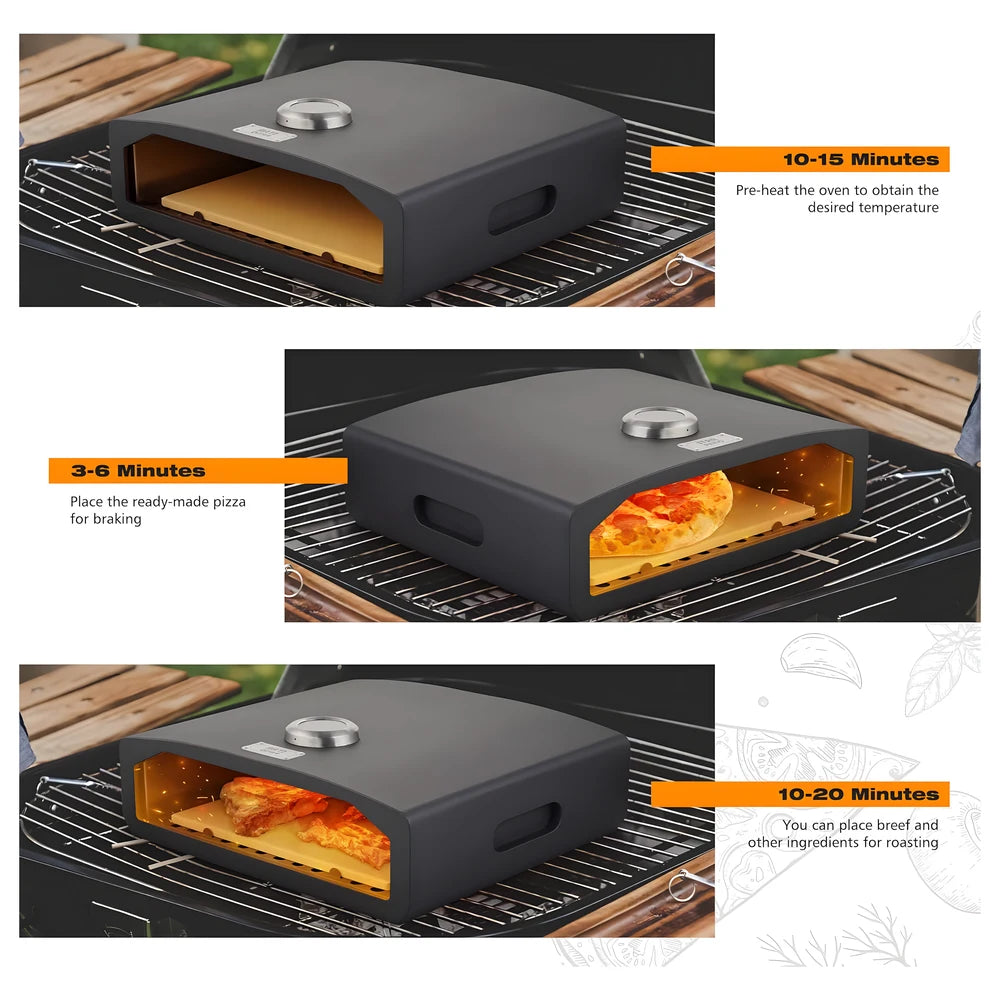 Grill Pizza Oven with Stone & Peel