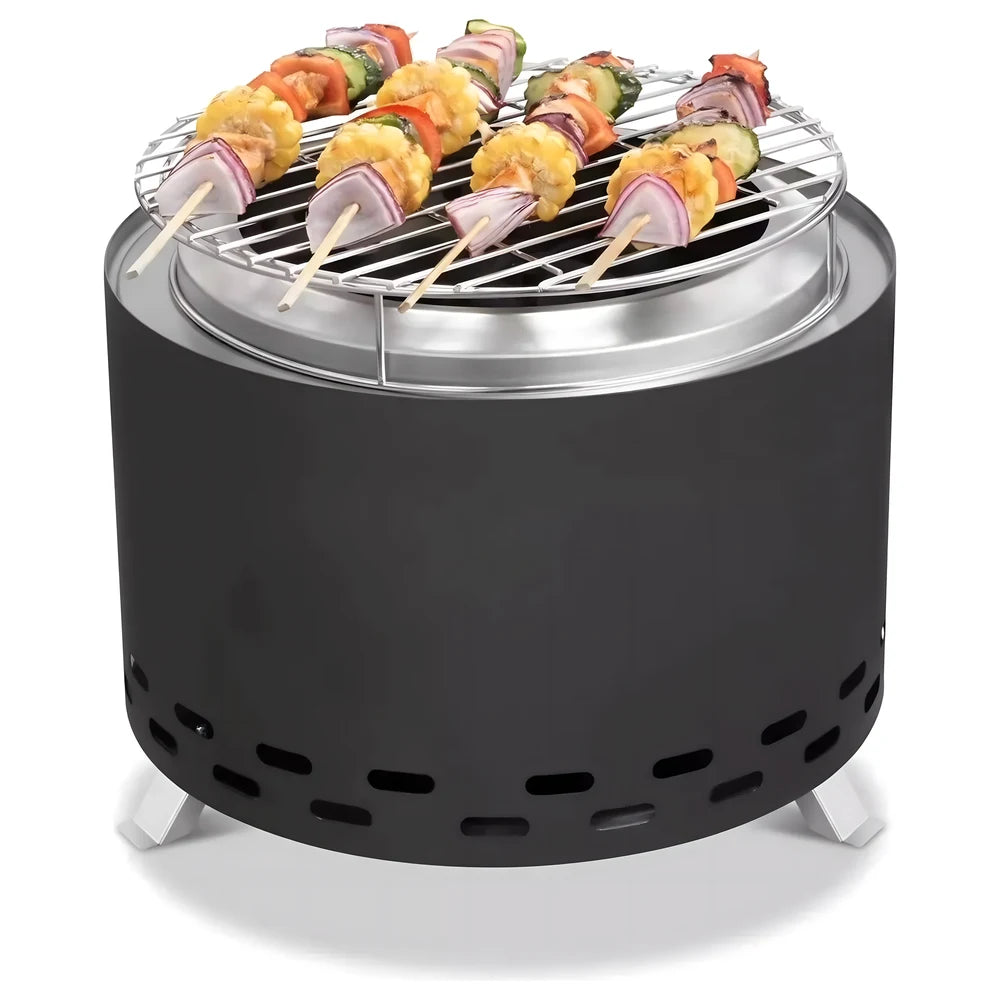Portable Wood & Pellet Fire Pit with Grill