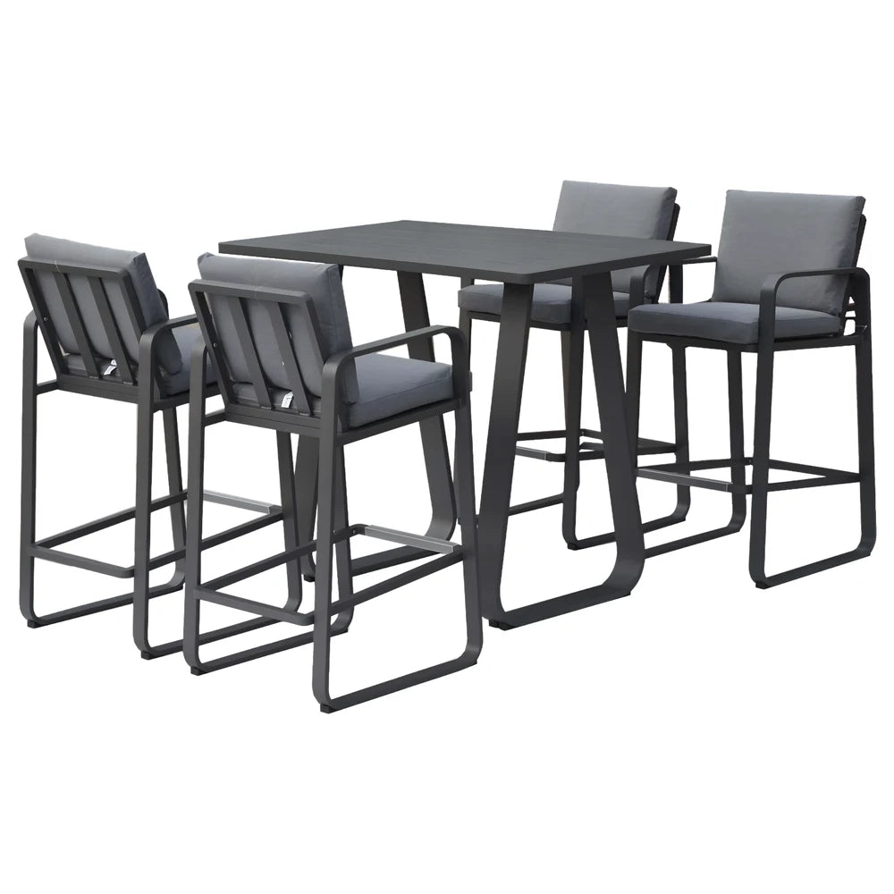 Outdoor Aluminum Bar Set with 4 Chairs