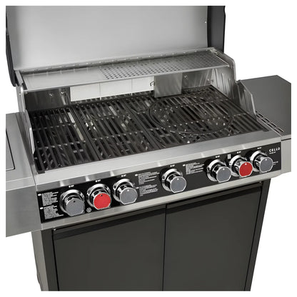 5-Burner Gas BBQ Grill with Side Burner - Fireplus