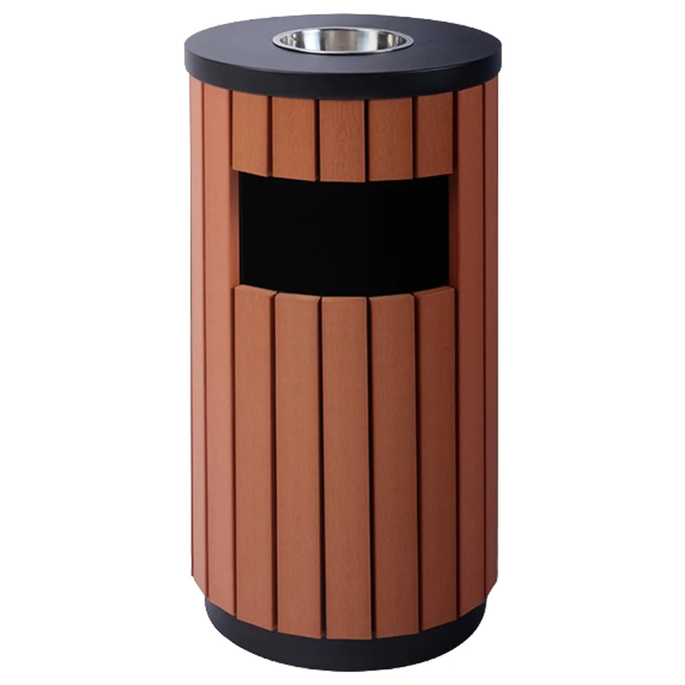 Outdoor WPC Trash Bin with Ashtray 41L