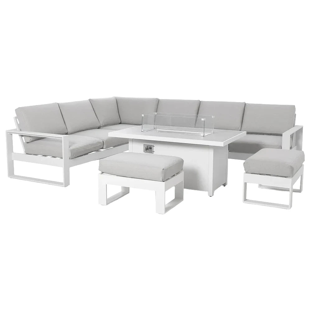 Amalfi Corner Lounge Set with Fire Pit
