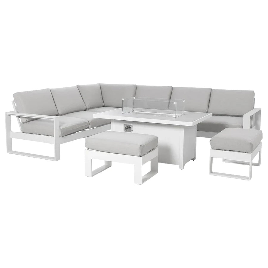 Amalfi Corner Lounge Set with Fire Pit