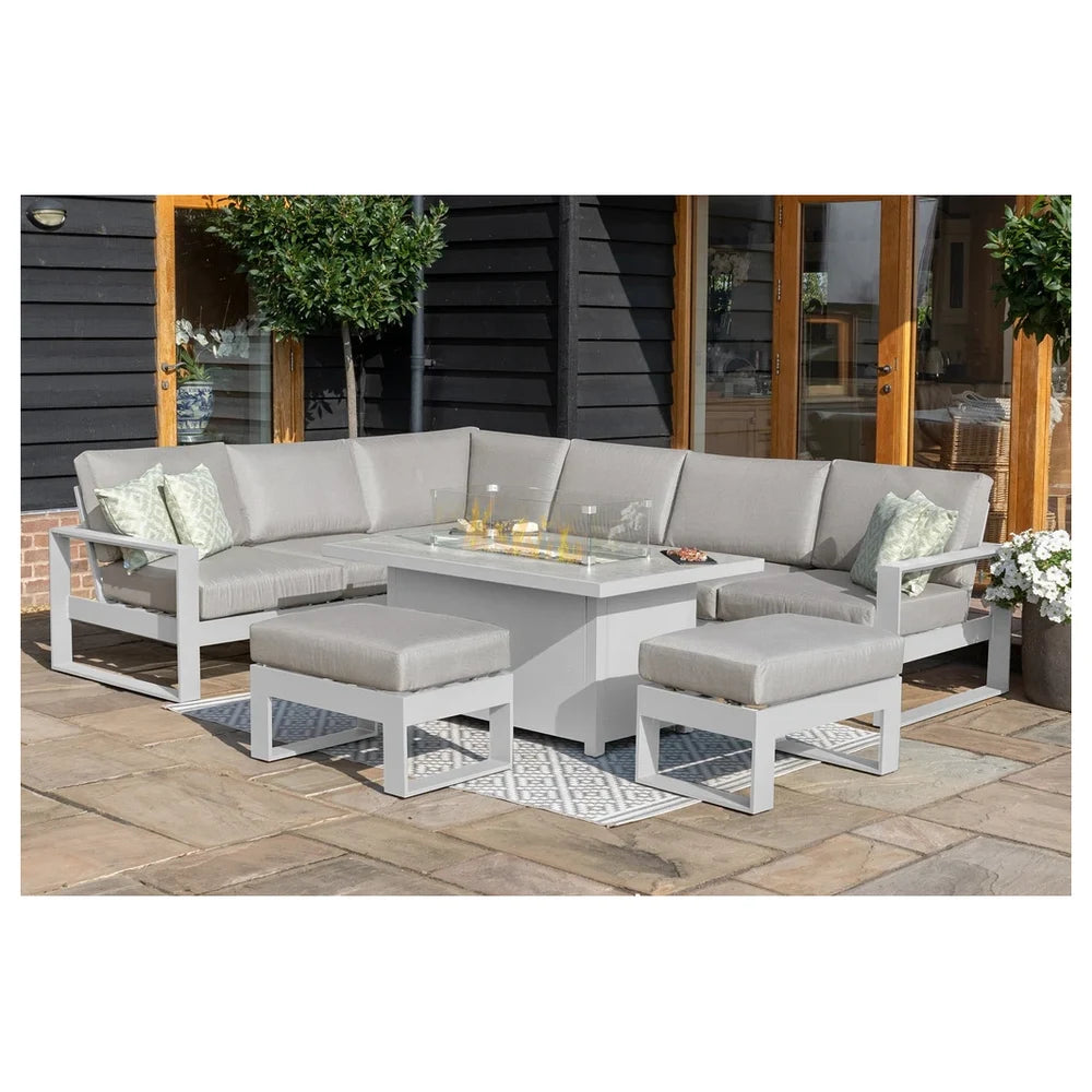 Amalfi Corner Lounge Set with Fire Pit
