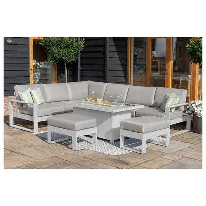 Amalfi Corner Lounge Set with Fire Pit