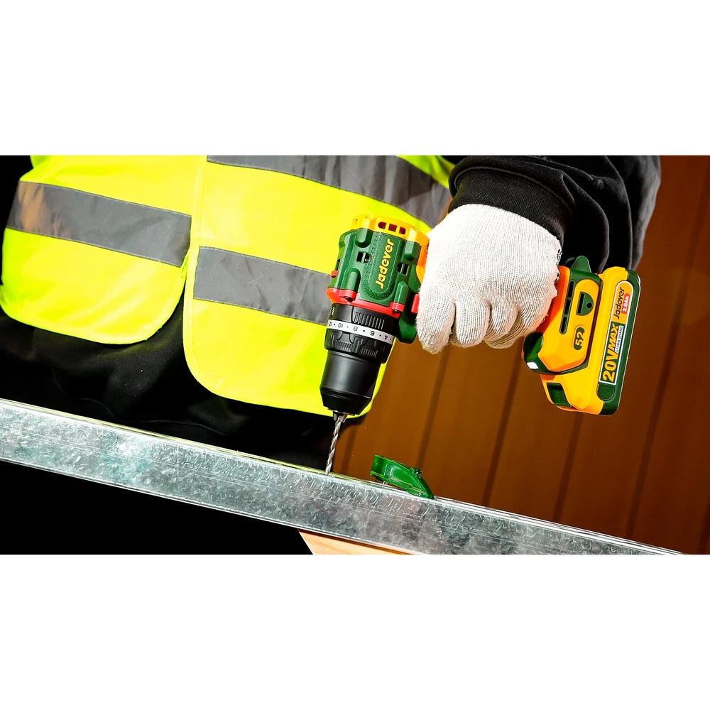Compact Brushless Cordless Impact Drill 20V 52Nm with Battery - JADEVER