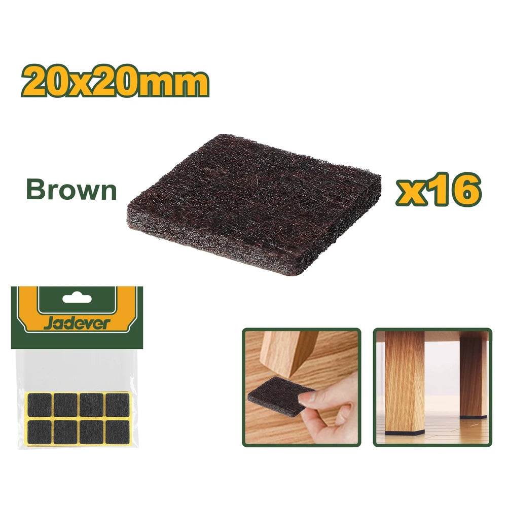Self Adhesive Pads 20x20mm brown - JADEVER