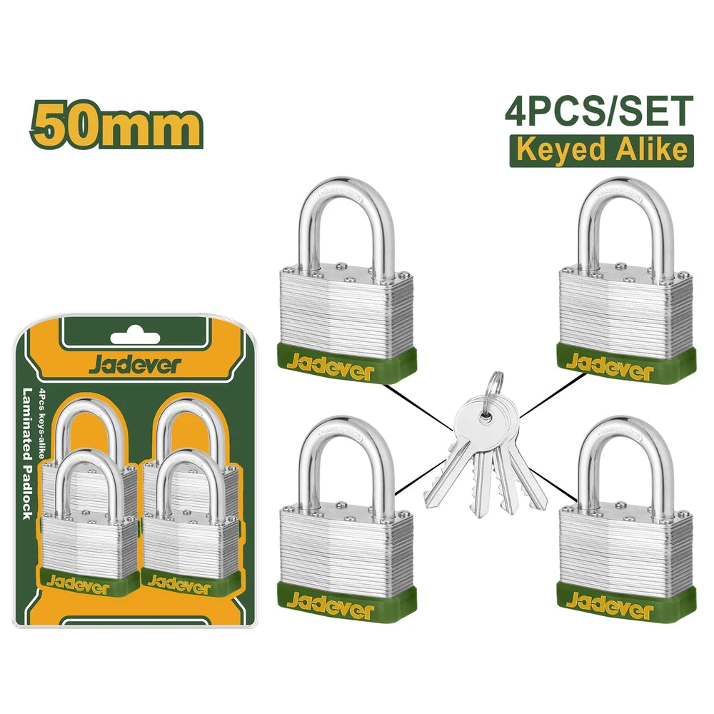 4Pcs Key-alike Laminated Padlock Set - JADEVER