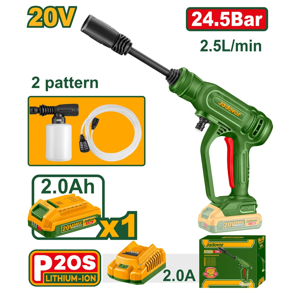 Cordless Pressure Washer 20V with Battery - JADEVER