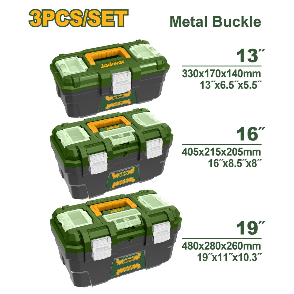 3 Pcs Plastic Tool Boxes Set - JADEVER