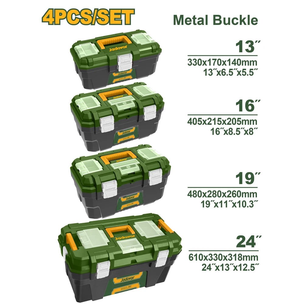 4 Pcs Plastic Tool Boxes Set - JADEVER