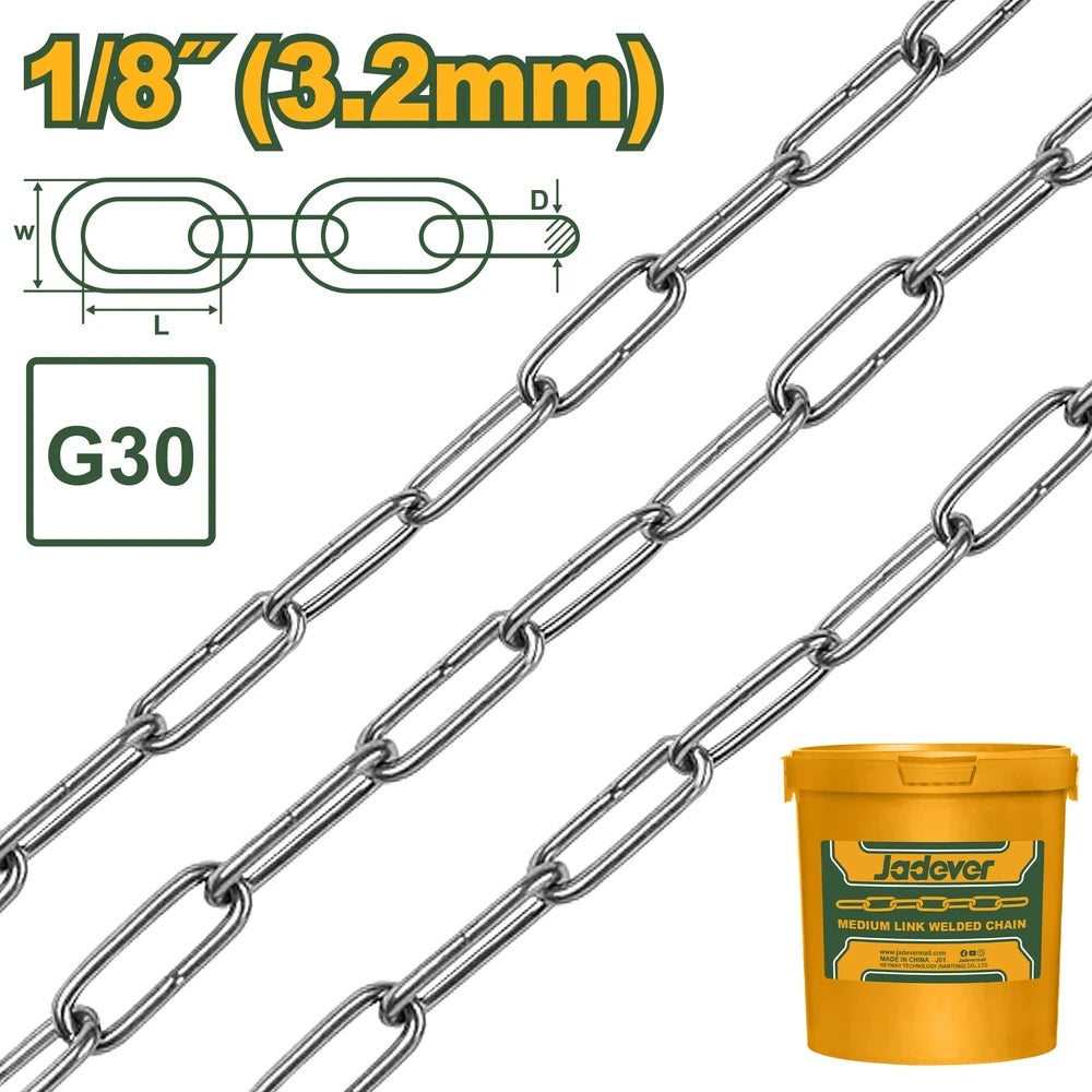 Medium Link Welded Chain 125m - JADEVER
