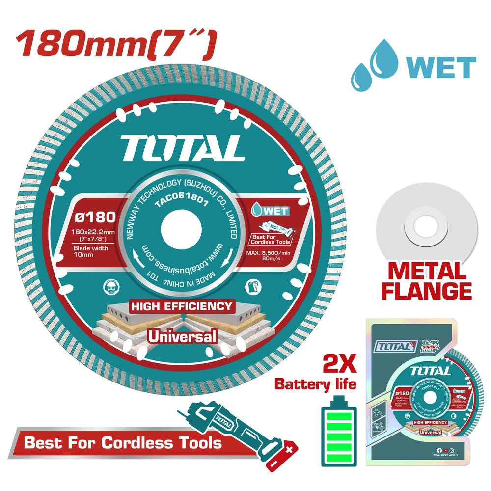 Ultrathin Diamond Disc 180(7'')X22.2mm - TOTAL