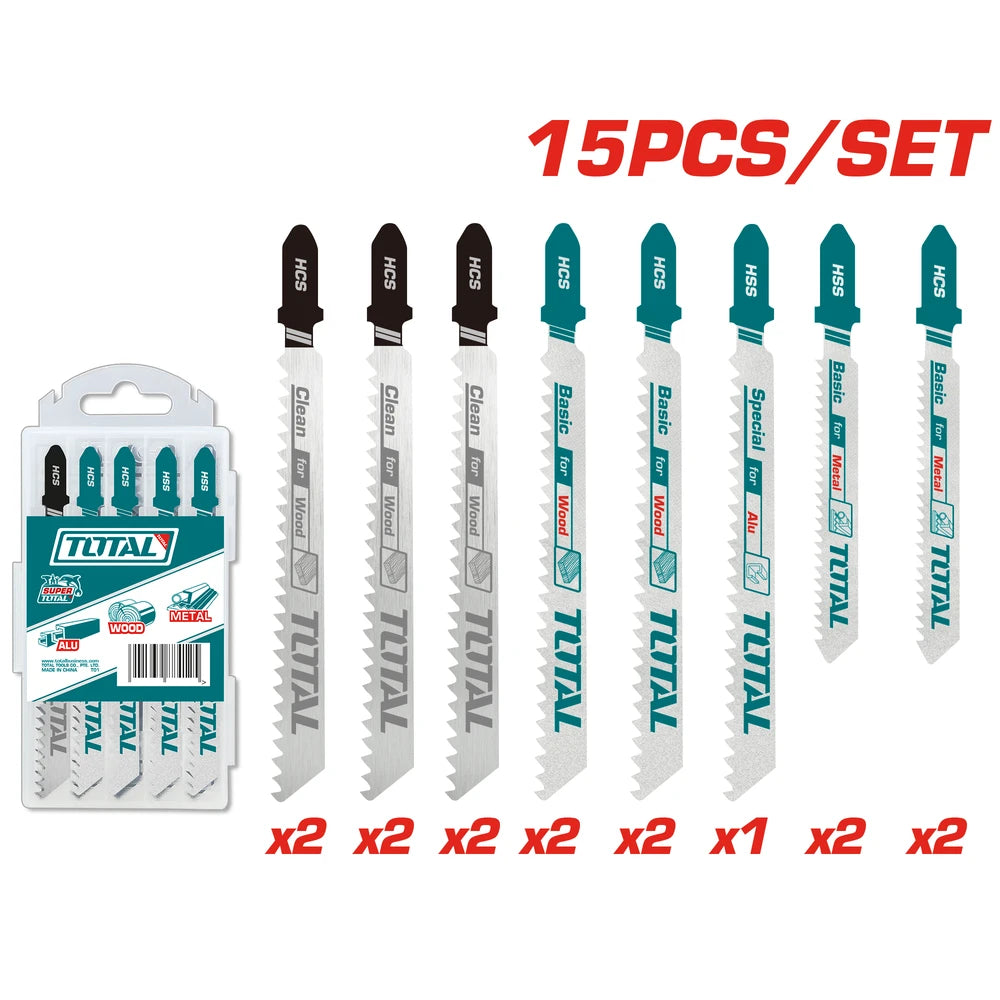 Jig Saw Blade Set 15pcs - TOTAL