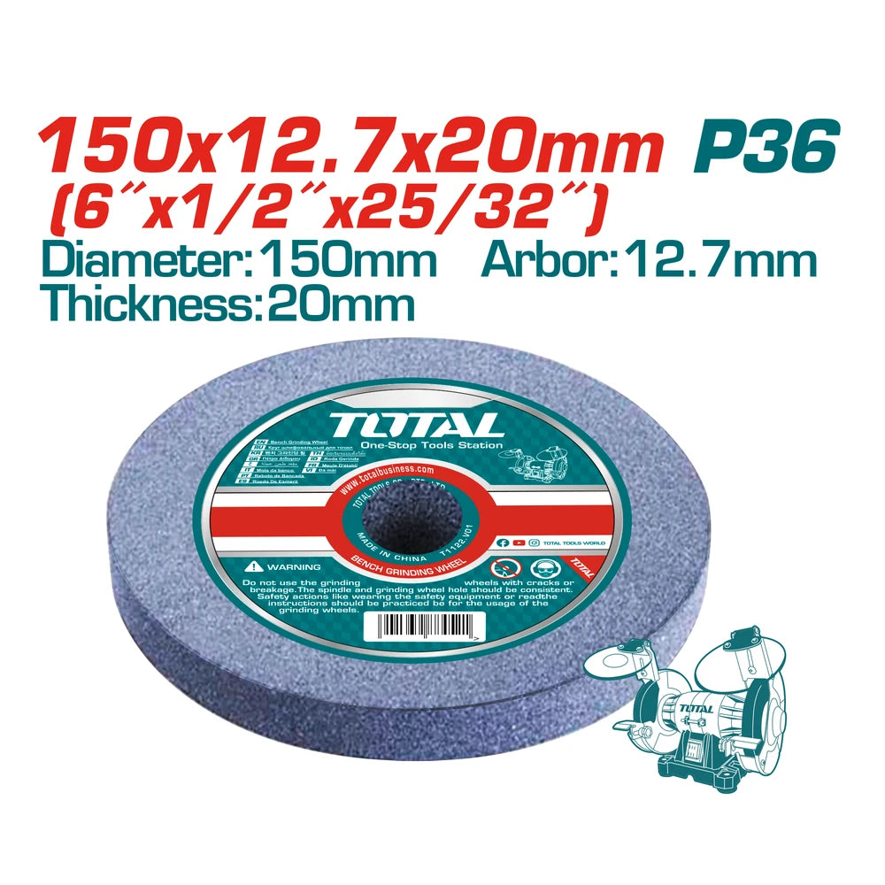 Bench Grinding Wheel 12.7mm 36 grit - TOTAL