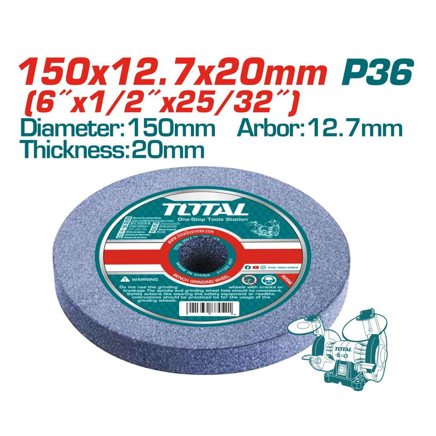 Bench Grinding Wheel 12.7mm 36 grit - TOTAL