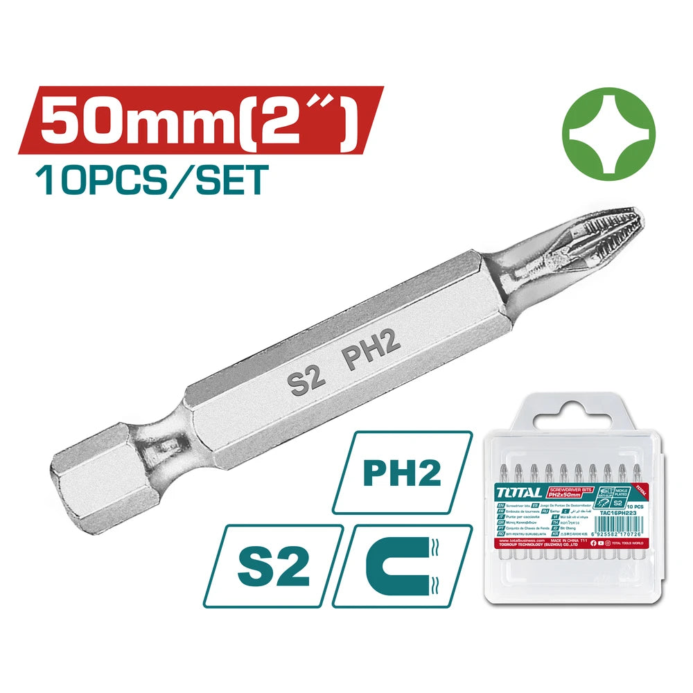 Screwdriver Bits PH2 50mm - TOTAL