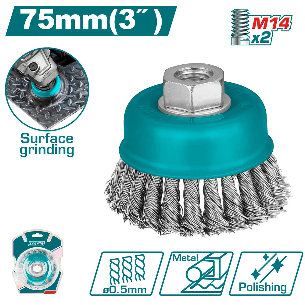 Wire Cup Brush 12500r/min 0.5mm - TOTAL