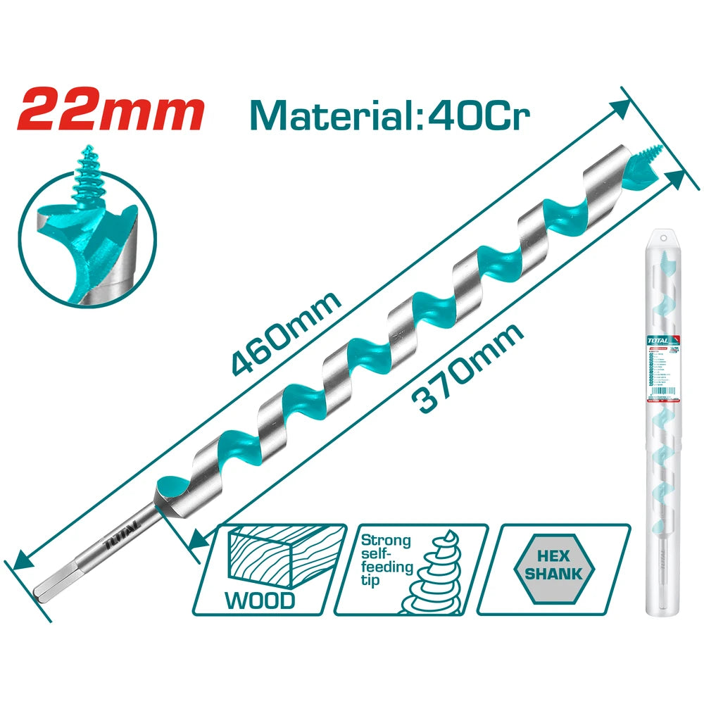 Auger Drill Bit 22mm - TOTAL