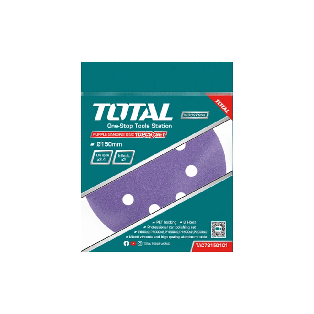 Purple Sanding Disc 150mm - TOTAL