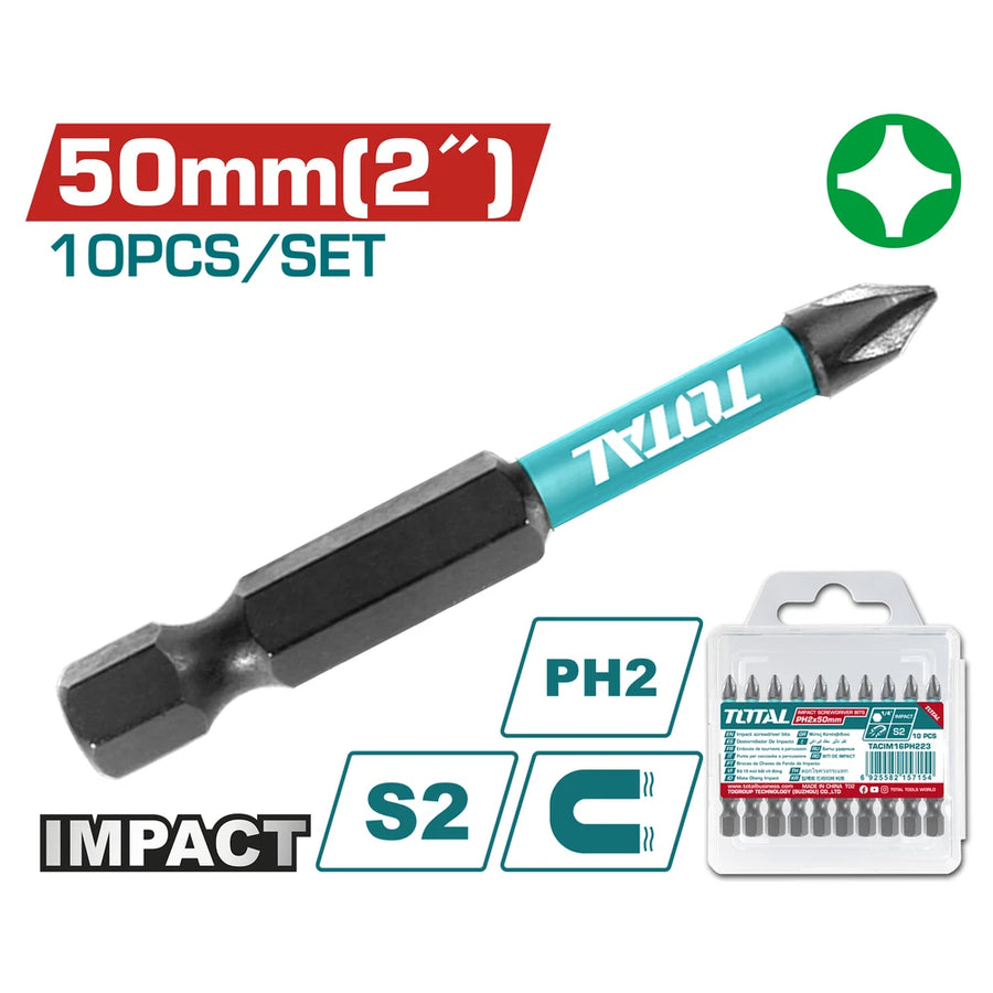راسيات مفك إمباكت PH2 50 ملم - توتال