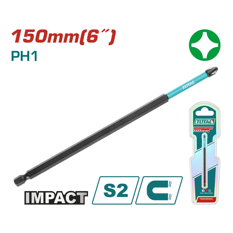 Impact Screwdriver Bit PH1 150mm - TOTAL