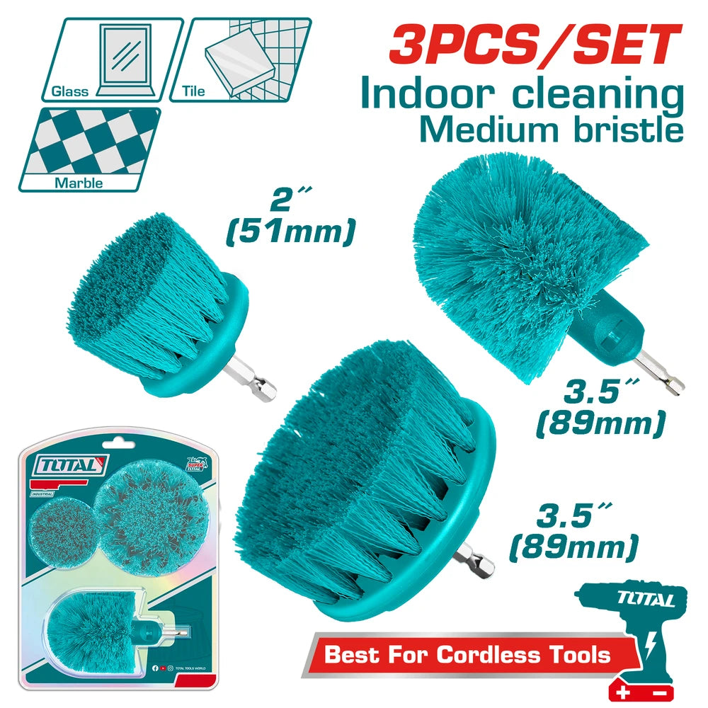 3 Pcs Medium Bristle Brush Set - TOTAL
