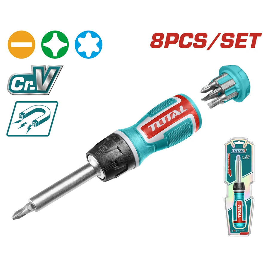 8 Pcs Ratchet Screwdriver Set - TOTAL