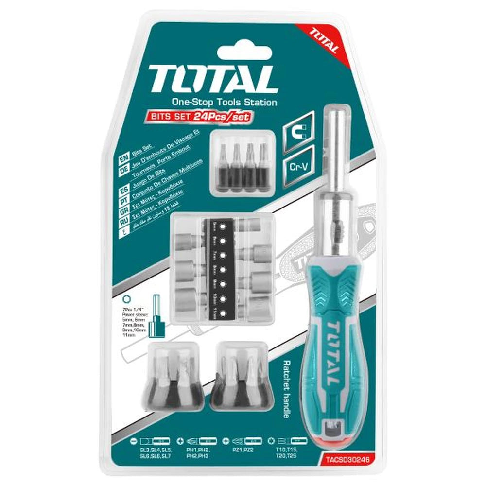 24 Pcs Ratchet Screwdriver Set - TOTAL