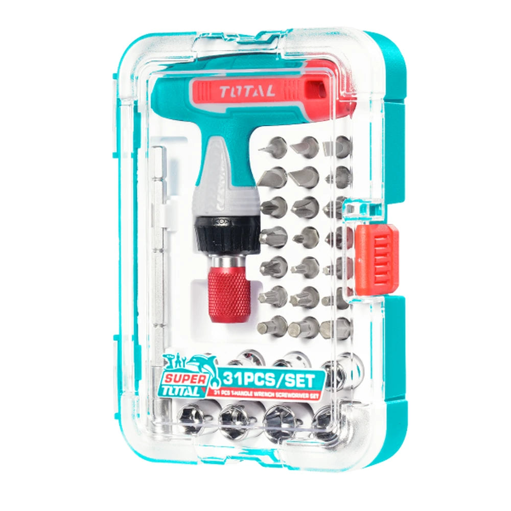 31 Pcs T-handle Wrench Screwdriver Set - TOTAL
