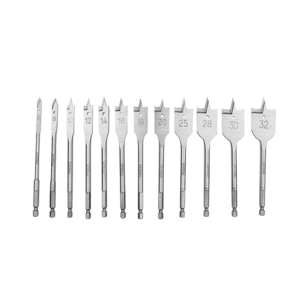 12 Pcs Flat Wood Drill Bits Set - TOTAL
