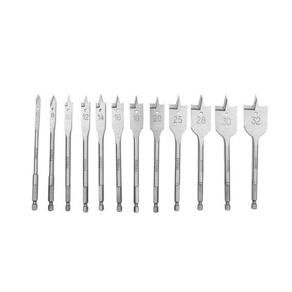 12 Pcs Flat Wood Drill Bits Set - TOTAL
