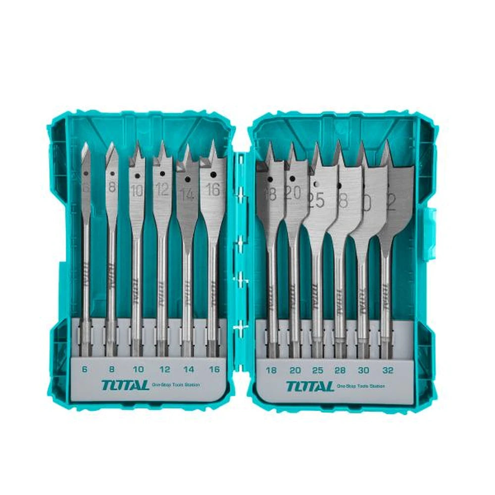 12 Pcs Flat Wood Drill Bits Set - TOTAL