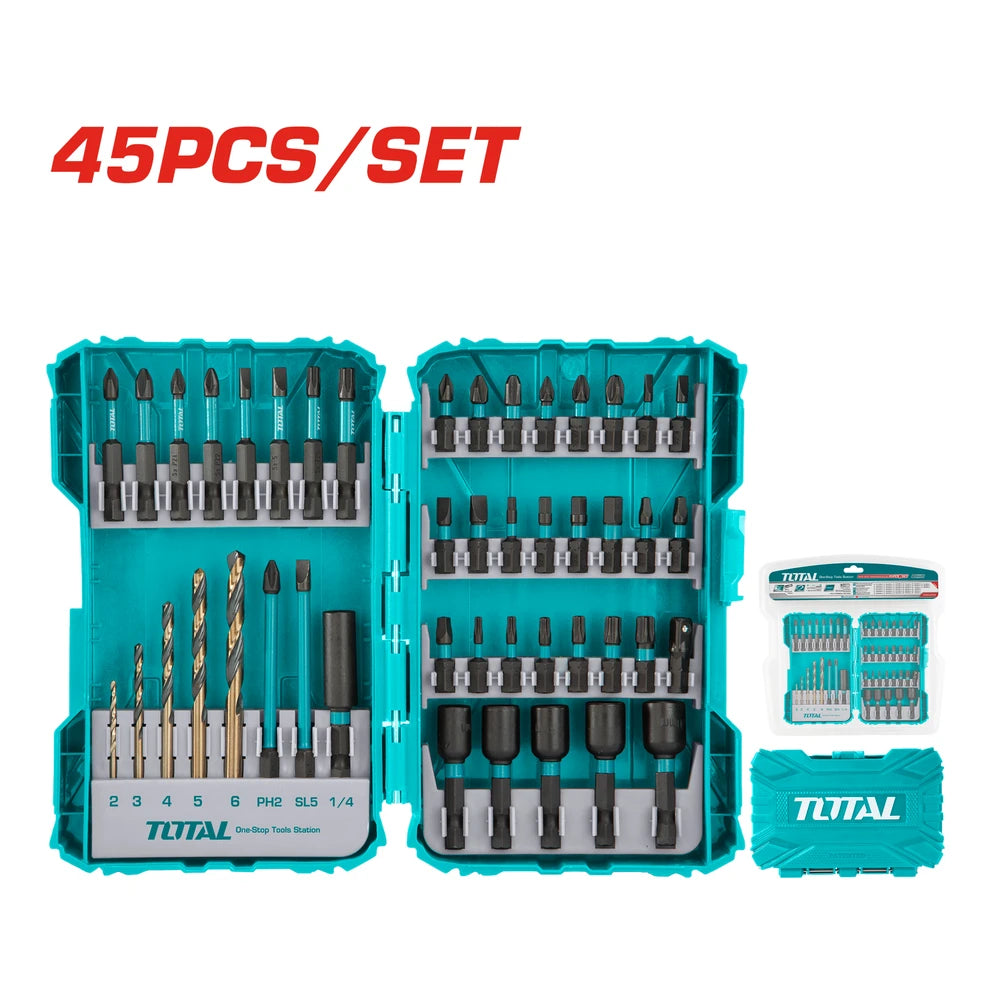 45 Pcs Impact Screwdriver Bit Set - TOTAL