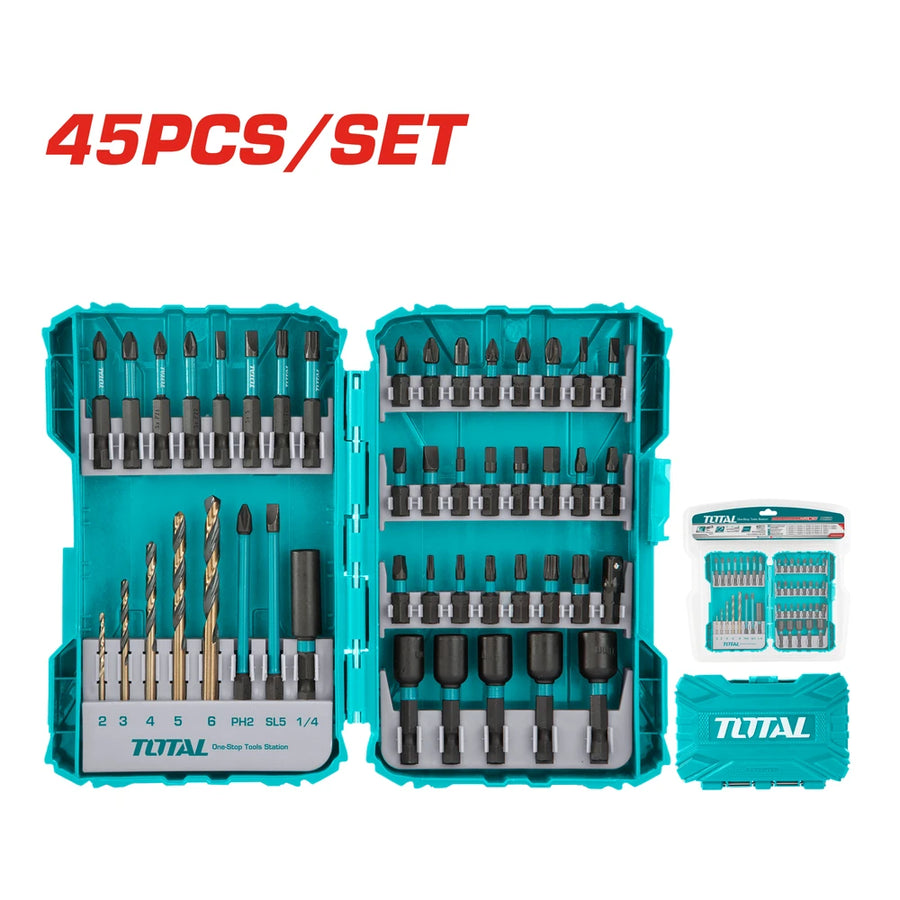 45 Pcs Impact Screwdriver Bit Set - TOTAL