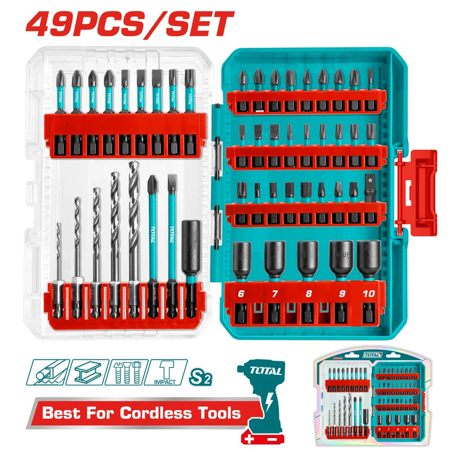 49 Pcs Impact Screwdriver Bits Set - TOTAL