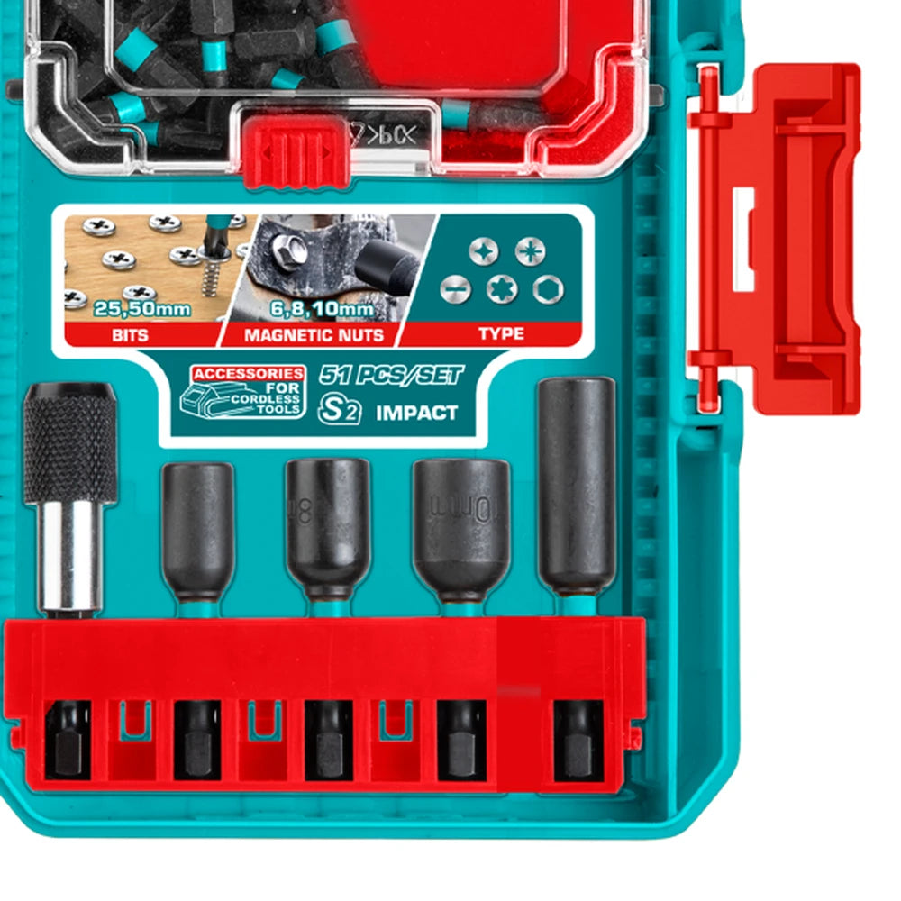 51 Pcs Impact Screwdriver Bits Set - TOTAL