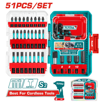 51 Pcs Impact Screwdriver Bits Set - TOTAL