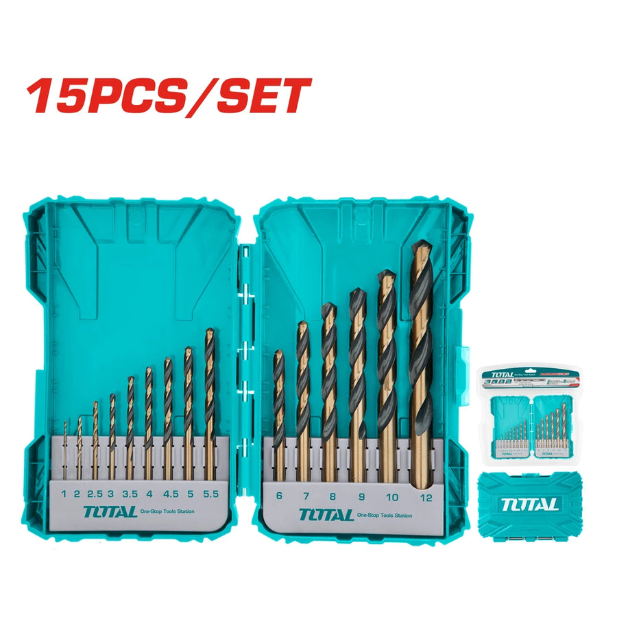 15 Pcs HSS Drill Bits Set - TOTAL