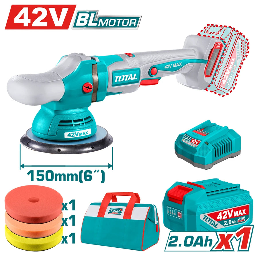 Cordless Polisher 42V 150mm with Battery - TOTAL