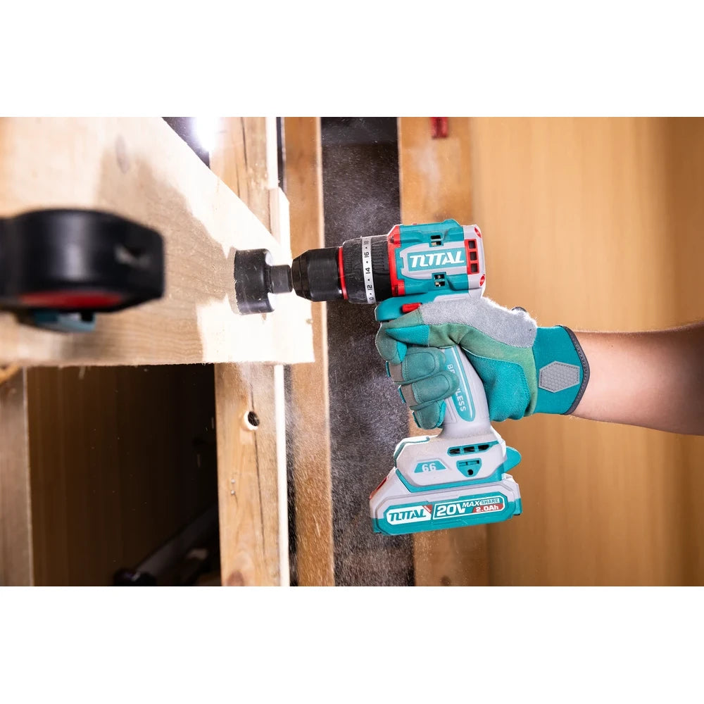 Cordless 2 Pcs Combo Kit 20V 66Nm 1/2" with Battery - TOTAL