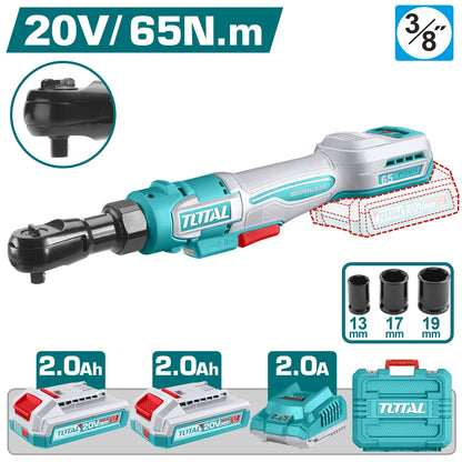 Cordless Drive Ratchet 20V 65Nm with Battery - TOTAL