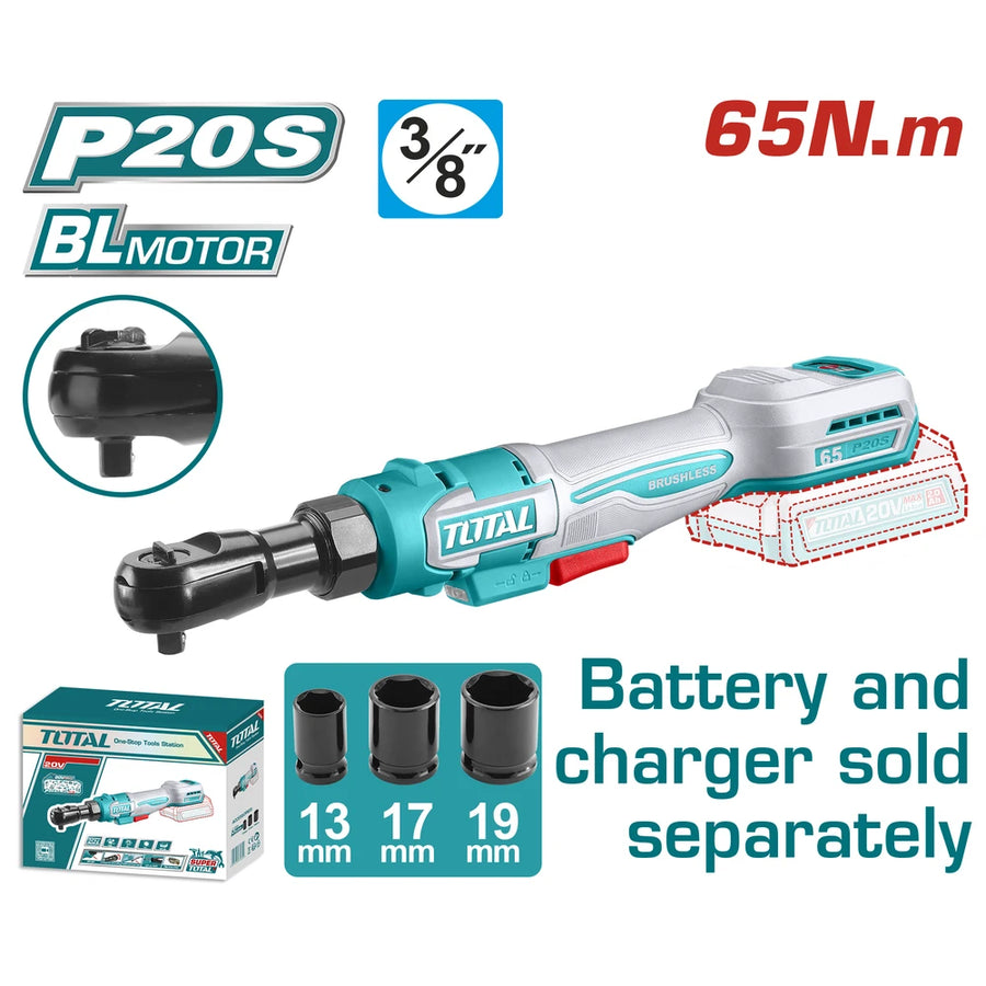 Cordless Drive Ratchet 20V 65Nm (Tool Only) - TOTAL