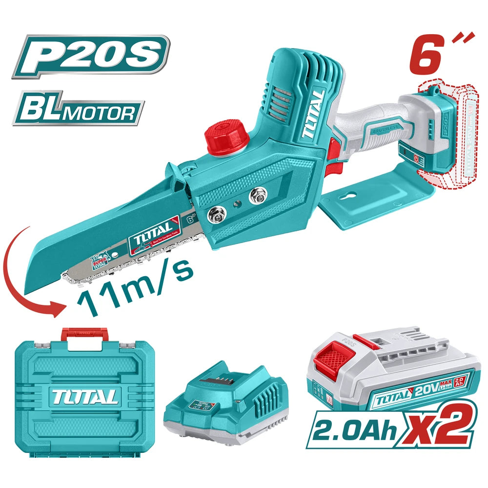Cordless Mini Chain Saw 20V with Battery - TOTAL