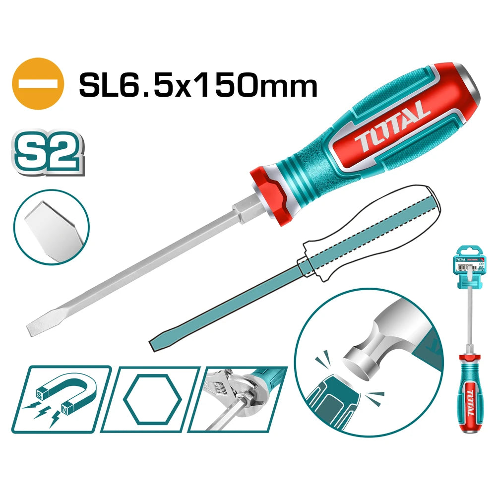 Slotted Go-through Screwdriver S2 - TOTAL