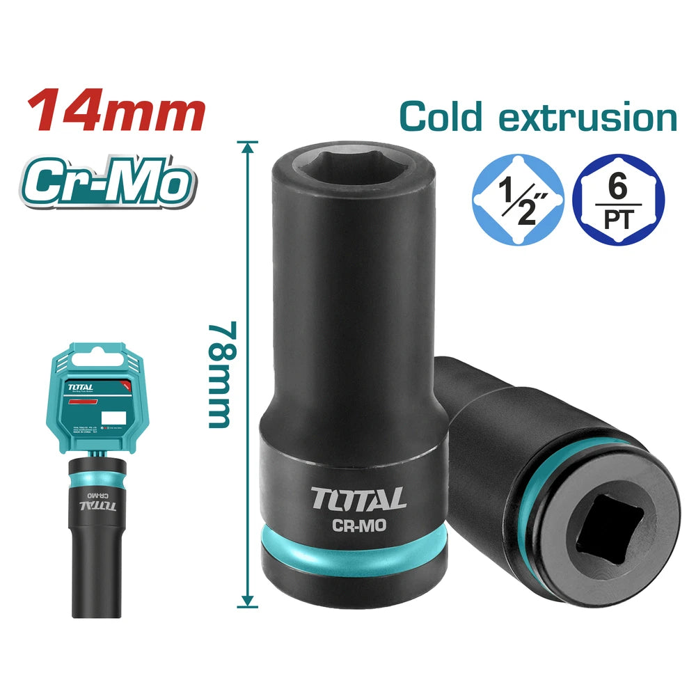 1/2"DR. Deep Impact Socket 14mm - TOTAL