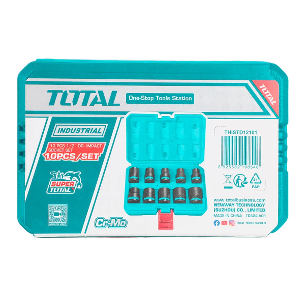 10 Pcs 1/2"DR. Impact Socket Set - TOTAL